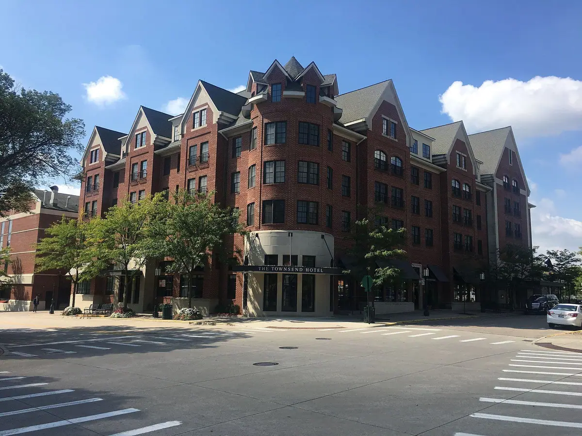 The Townsend Hotel at Maple Road and Woodward Avenue in downtown Birmingham