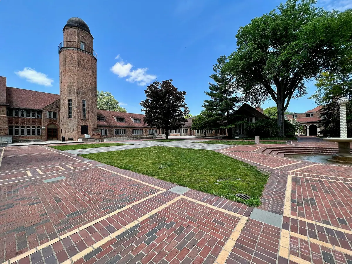 The Cranbrook School quadrangle and tower in Bloomfield Hills